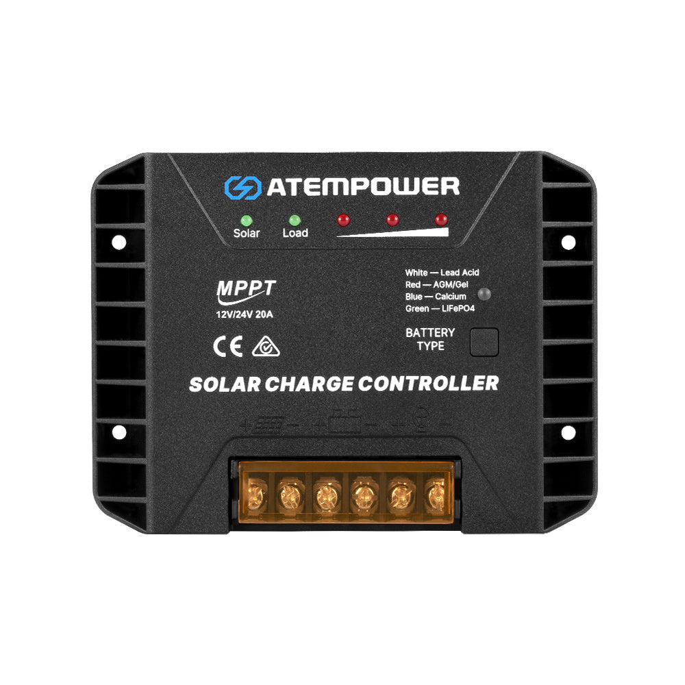 ATEM POWER 12V 24V 20A Solar Charge Controller MPPT Solar Panel Regulator Battery Charger Controller